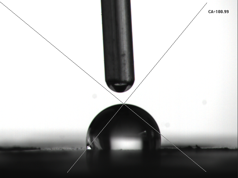 航空航天連接器等離子清洗前水滴角100.99度-等離子清洗機(jī)表面處理