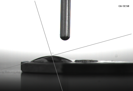 【普樂(lè)斯】小微型磁鋼片在等離子清洗機(jī)處理后水滴角為32.5度